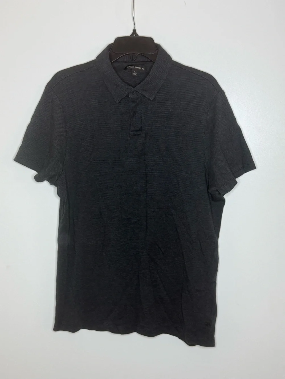 Banana Republic Black Men's Short-Sleeve Polo